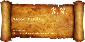 Nádor Mihály névjegykártya