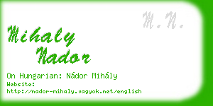 mihaly nador business card