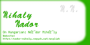 mihaly nador business card